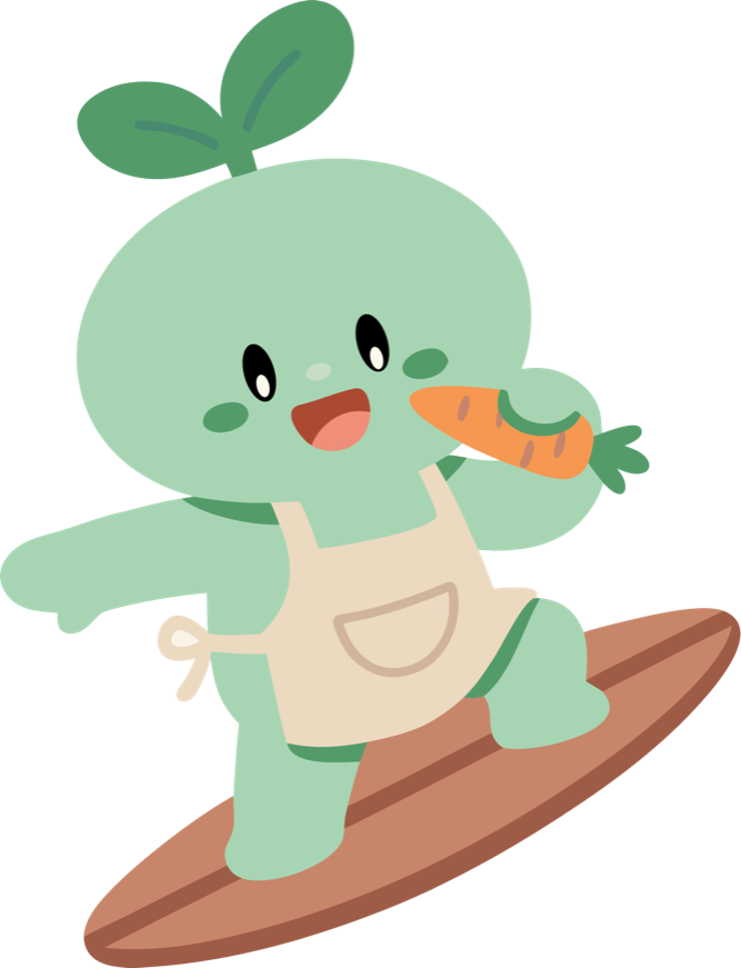 Sprout happily eating a carrot