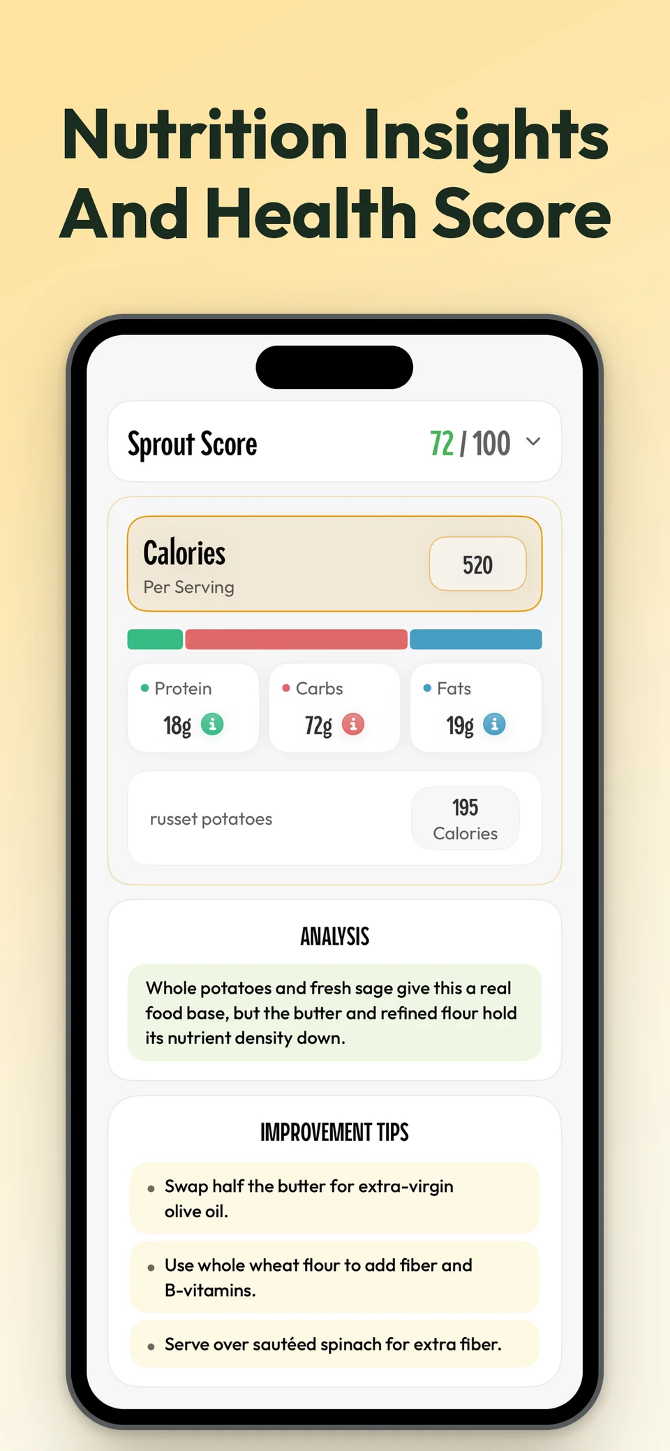 Nutrition insights personalized to your health needs